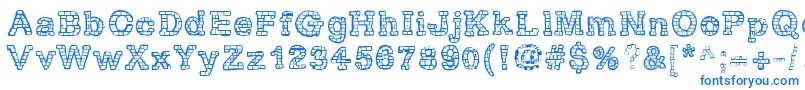 RhBrickhausProtoVertebra Font – Blue Fonts on White Background