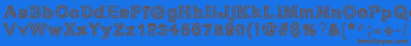 RhBrickhausProtoVertebra-Schriftart – Braune Schriften auf blauem Hintergrund