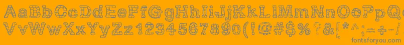 RhBrickhausProtoVertebra-Schriftart – Graue Schriften auf orangefarbenem Hintergrund