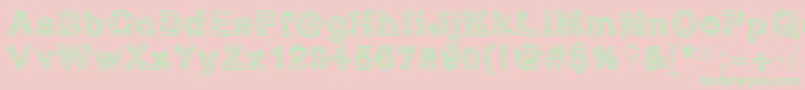 RhBrickhausProtoVertebra Font – Green Fonts on Pink Background