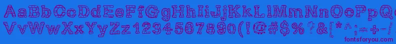 RhBrickhausProtoVertebra Font – Purple Fonts on Blue Background