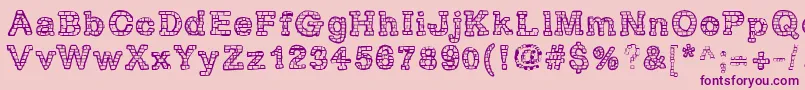 RhBrickhausProtoVertebra Font – Purple Fonts on Pink Background