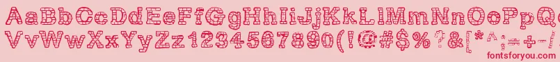 RhBrickhausProtoVertebra Font – Red Fonts on Pink Background