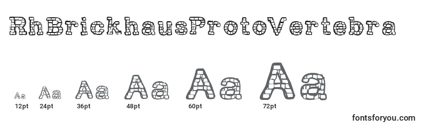 RhBrickhausProtoVertebra Font Sizes