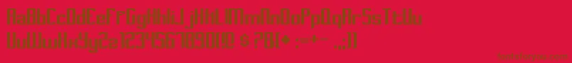Czcionka Dymeda – brązowe czcionki na czerwonym tle