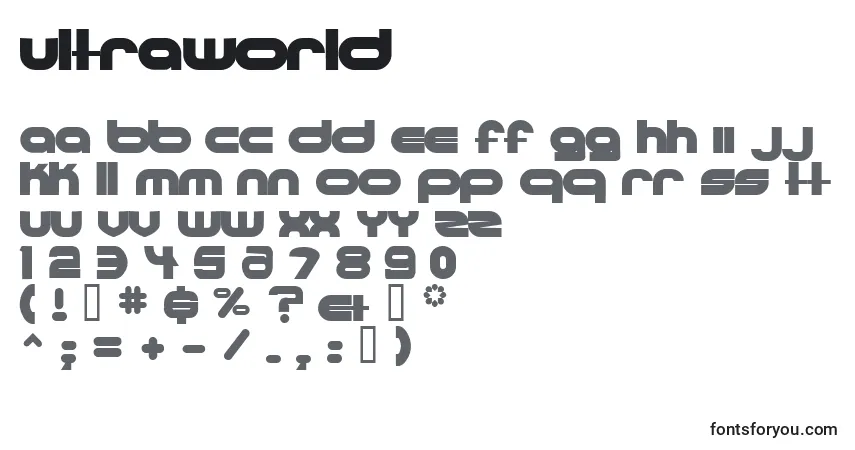 Ultraworld Font – alphabet, numbers, special characters