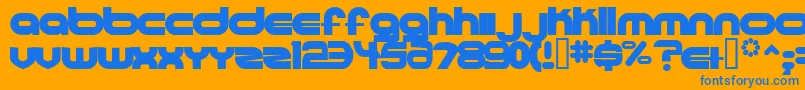 Ultraworld Font – Blue Fonts on Orange Background