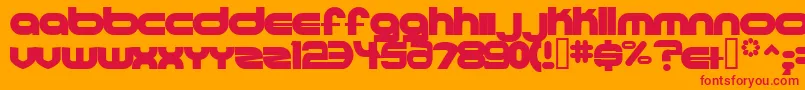 Ultraworld-Schriftart – Rote Schriften auf orangefarbenem Hintergrund