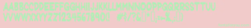 Jeffreyprintcondensed Font – Green Fonts on Pink Background