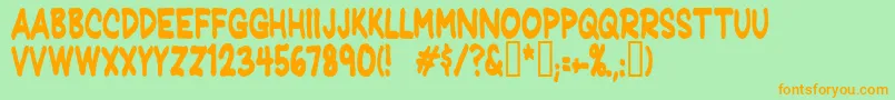 Jeffreyprintcondensed Font – Orange Fonts on Green Background