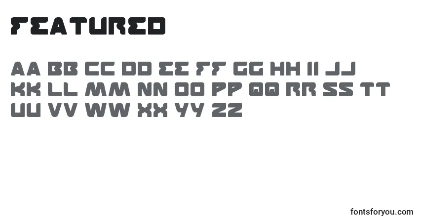 Schriftart Featured – Alphabet, Zahlen, spezielle Symbole