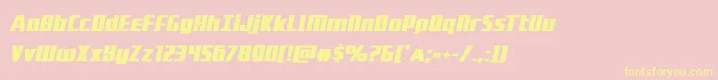 Subadaiboldital-Schriftart – Gelbe Schriften auf rosa Hintergrund