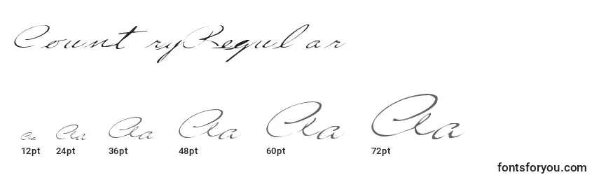 CountryRegular Font Sizes