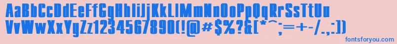 CompactWdBold-Schriftart – Blaue Schriften auf rosa Hintergrund
