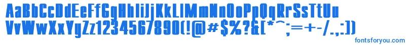 フォントCompactWdBold – 白い背景に青い文字