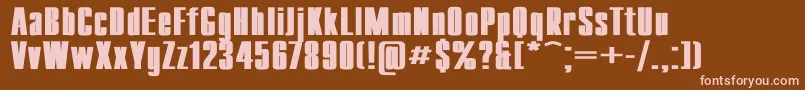 CompactWdBold-fontti – vaaleanpunaiset fontit ruskealla taustalla