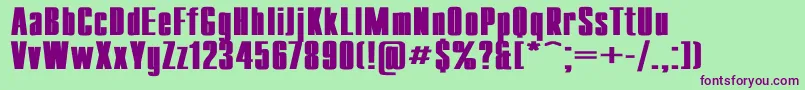 CompactWdBold Font – Purple Fonts on Green Background