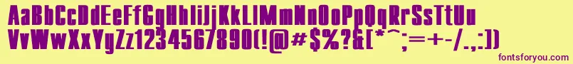 CompactWdBold Font – Purple Fonts on Yellow Background