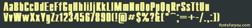 Fonte CompactWdBold – fontes amarelas em um fundo preto