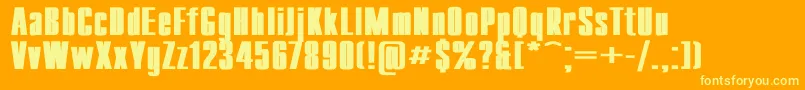 Шрифт CompactWdBold – жёлтые шрифты на оранжевом фоне