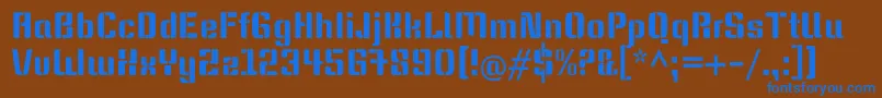 KeaniaoneRegular-Schriftart – Blaue Schriften auf braunem Hintergrund