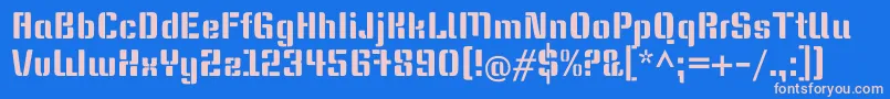 フォントKeaniaoneRegular – ピンクの文字、青い背景