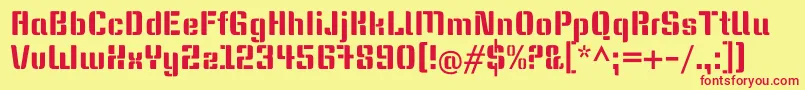 KeaniaoneRegular Font – Red Fonts on Yellow Background