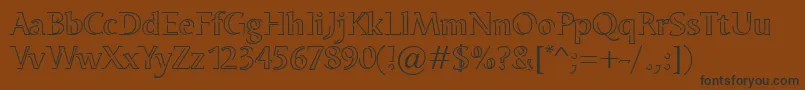 OdenseNeon-fontti – mustat fontit ruskealla taustalla
