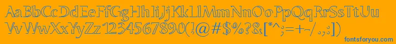 OdenseNeon-Schriftart – Blaue Schriften auf orangefarbenem Hintergrund