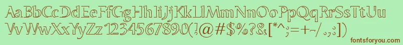 OdenseNeon Font – Brown Fonts on Green Background