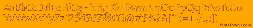 OdenseNeon-fontti – ruskeat fontit oranssilla taustalla