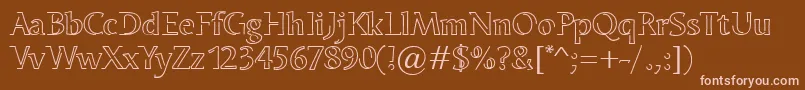 OdenseNeon-fontti – vaaleanpunaiset fontit ruskealla taustalla