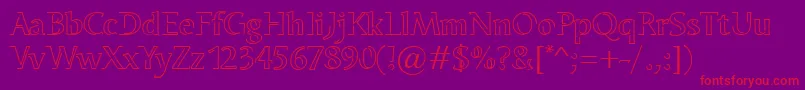 OdenseNeon-fontti – punaiset fontit violetilla taustalla