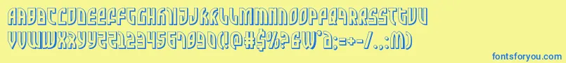 Zonerider3D Font – Blue Fonts on Yellow Background