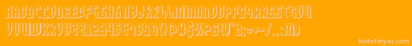 Zonerider3D-Schriftart – Rosa Schriften auf orangefarbenem Hintergrund