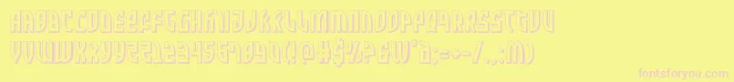 Fonte Zonerider3D – fontes rosa em um fundo amarelo