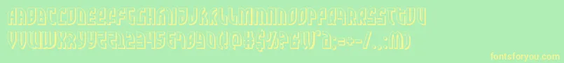 Zonerider3D-Schriftart – Gelbe Schriften auf grünem Hintergrund