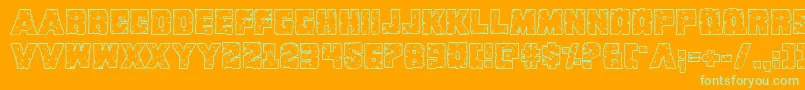 Kcommandorid3 Font – Green Fonts on Orange Background