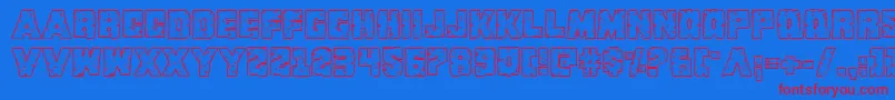 Kcommandorid3 Font – Red Fonts on Blue Background