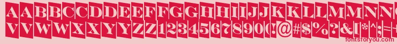 フォントSerifertitulcmdnRegular – ピンクの背景に赤い文字