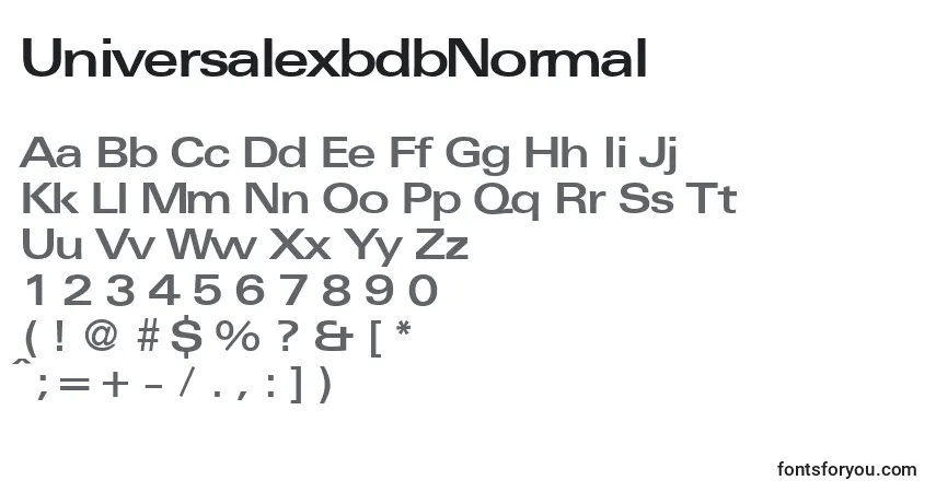UniversalexbdbNormal-fontti – aakkoset, numerot, erikoismerkit
