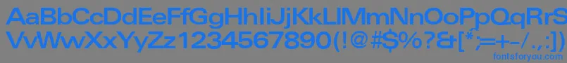 フォントUniversalexbdbNormal – 灰色の背景に青い文字