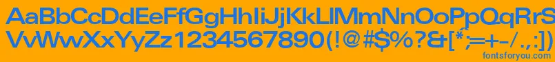 UniversalexbdbNormal Font – Blue Fonts on Orange Background