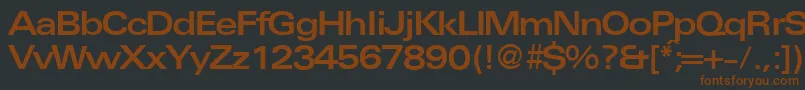 UniversalexbdbNormal-fontti – ruskeat fontit mustalla taustalla