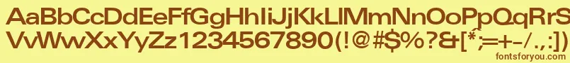 UniversalexbdbNormal Font – Brown Fonts on Yellow Background