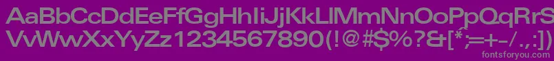 フォントUniversalexbdbNormal – 紫の背景に灰色の文字