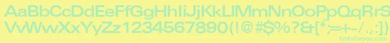 UniversalexbdbNormal Font – Green Fonts on Yellow Background