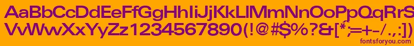 UniversalexbdbNormal Font – Purple Fonts on Orange Background