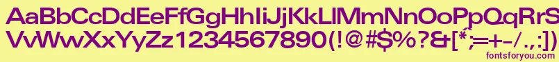 UniversalexbdbNormal Font – Purple Fonts on Yellow Background