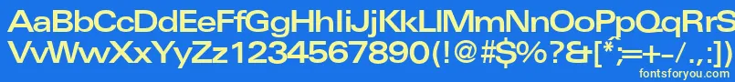 UniversalexbdbNormal Font – Yellow Fonts on Blue Background